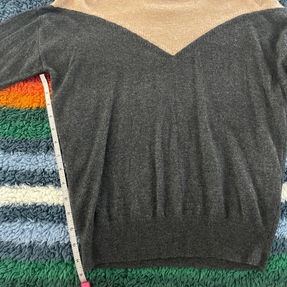 Madewell colorblock yoke pullover faux off shoulder sweater - Picture 12 of 13